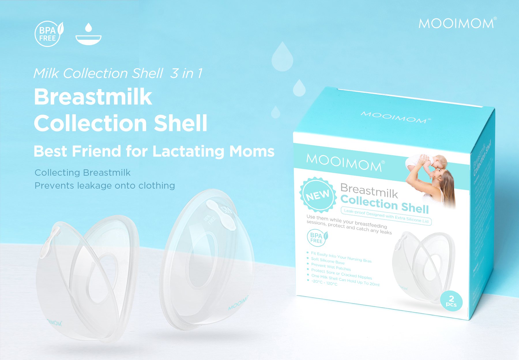 MOOIMOM New Breastmilk Collection Shell description image