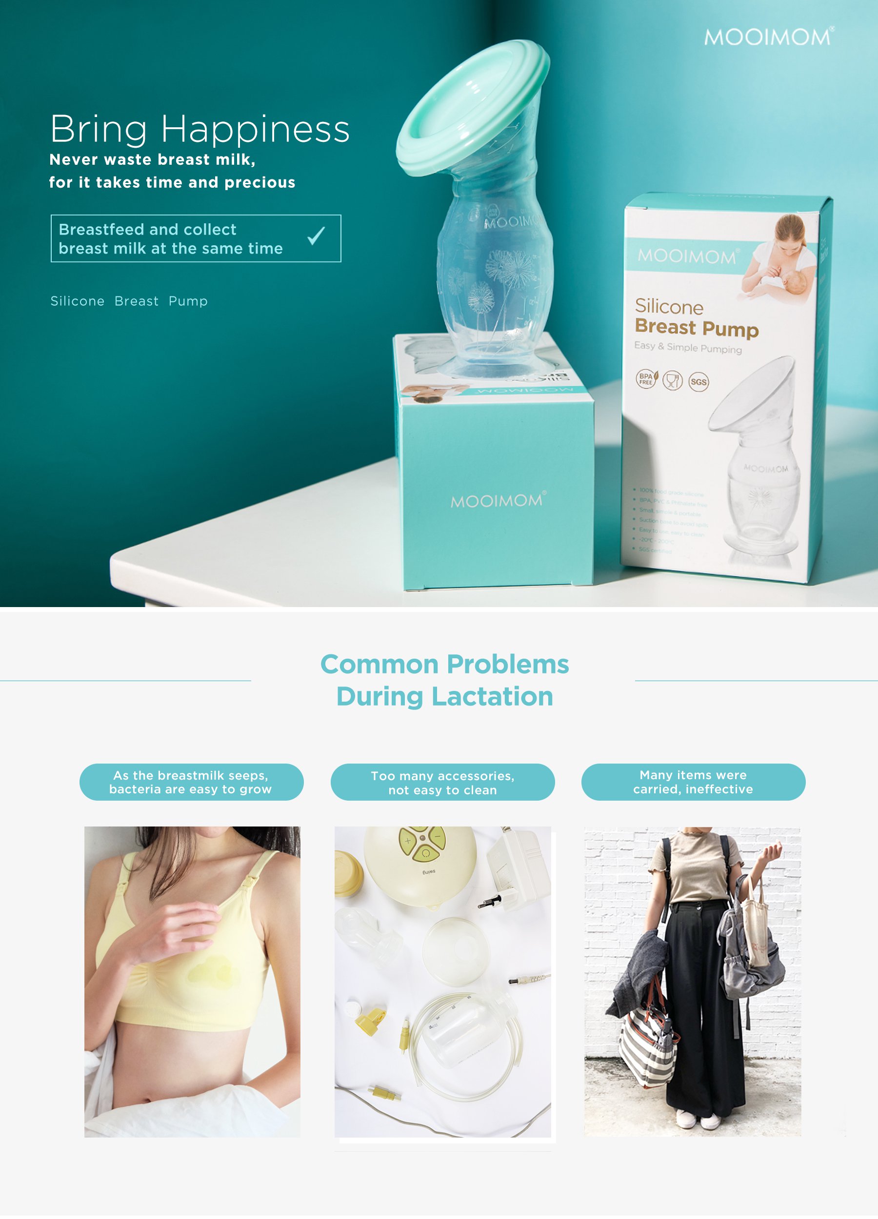 MOOIMOM Silicone Breast Pump Premium Pack description image
