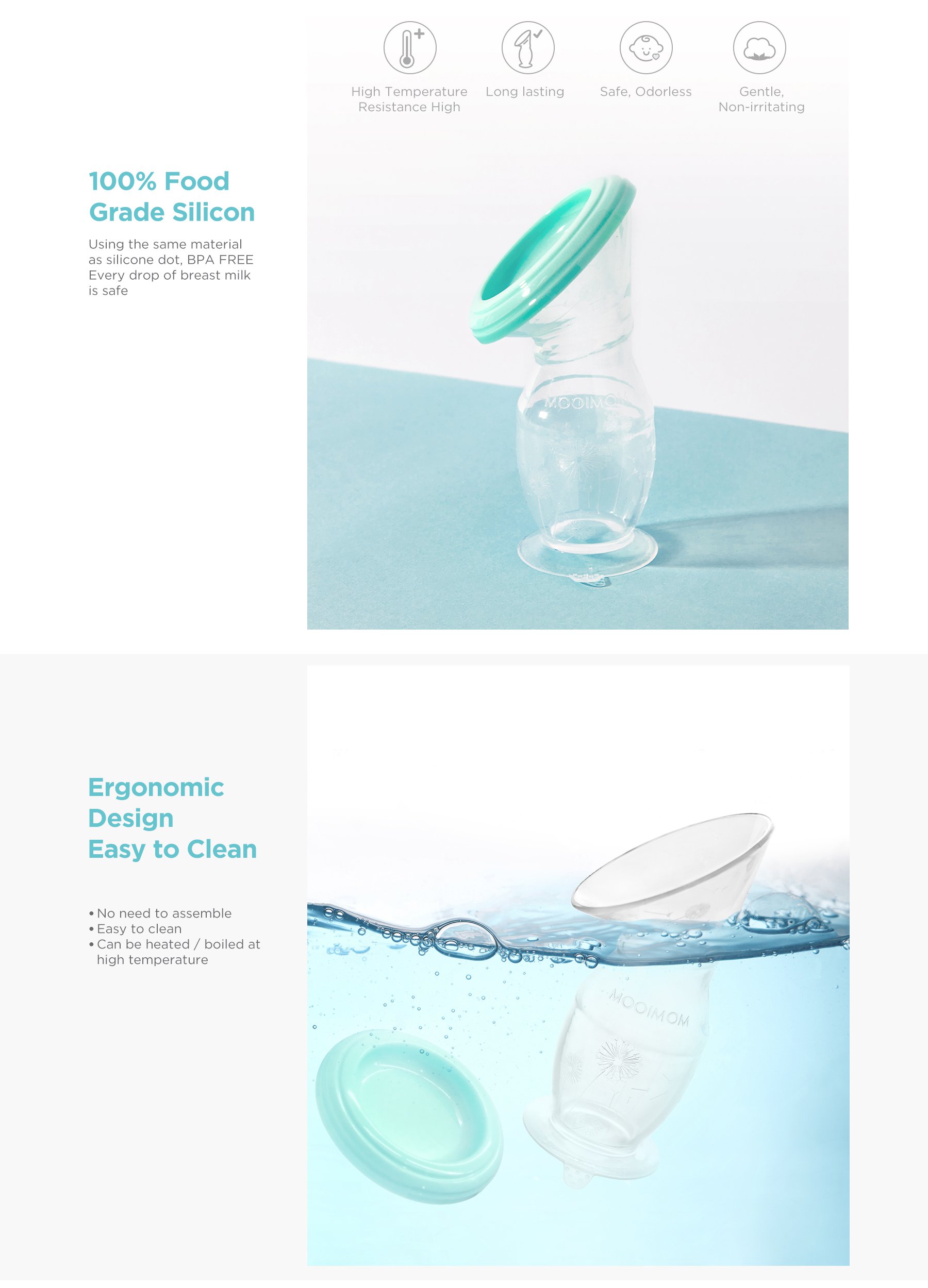 MOOIMOM Silicone Breast Pump Premium Pack description image