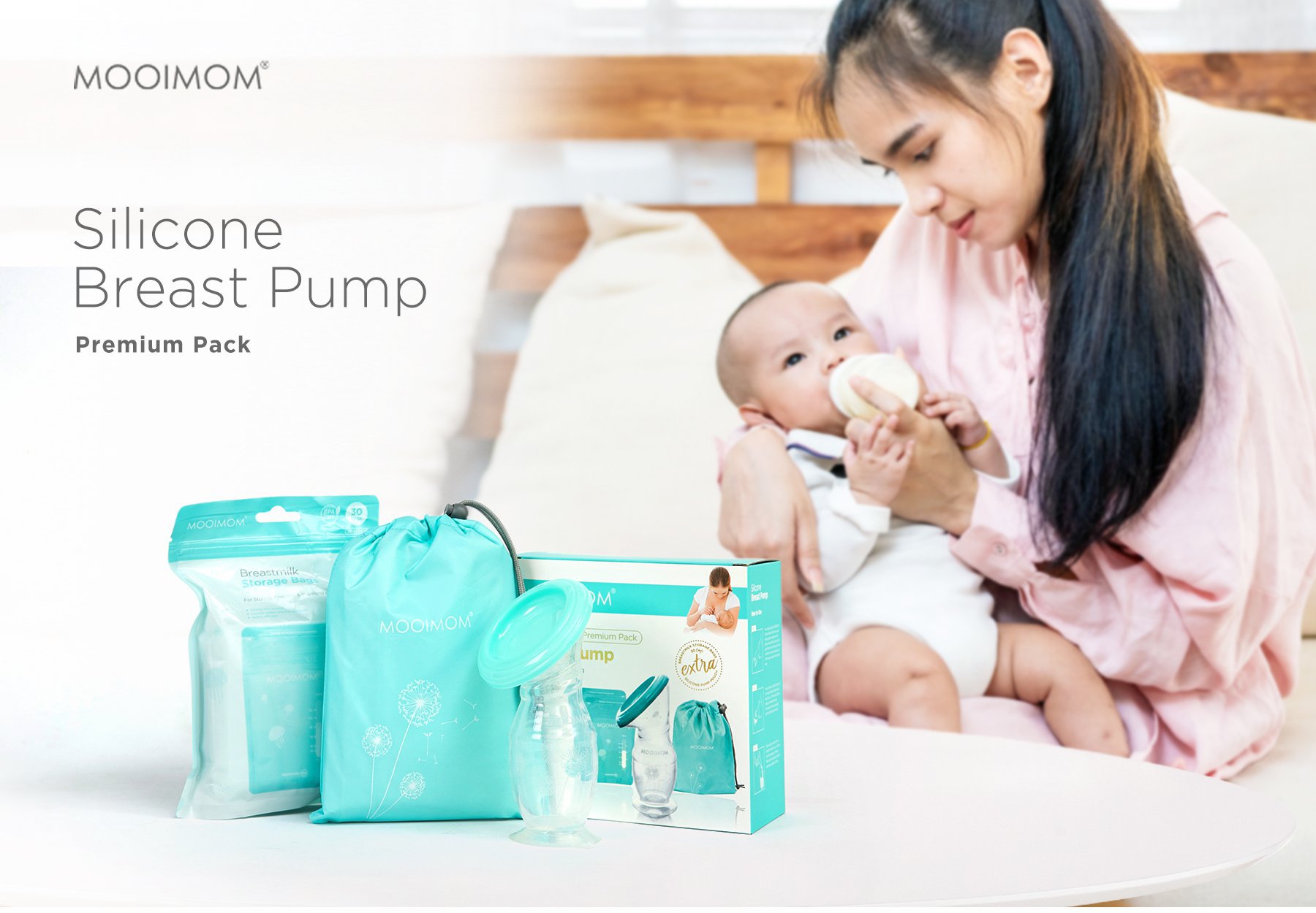 MOOIMOM Silicone Breast Pump Premium Pack description image