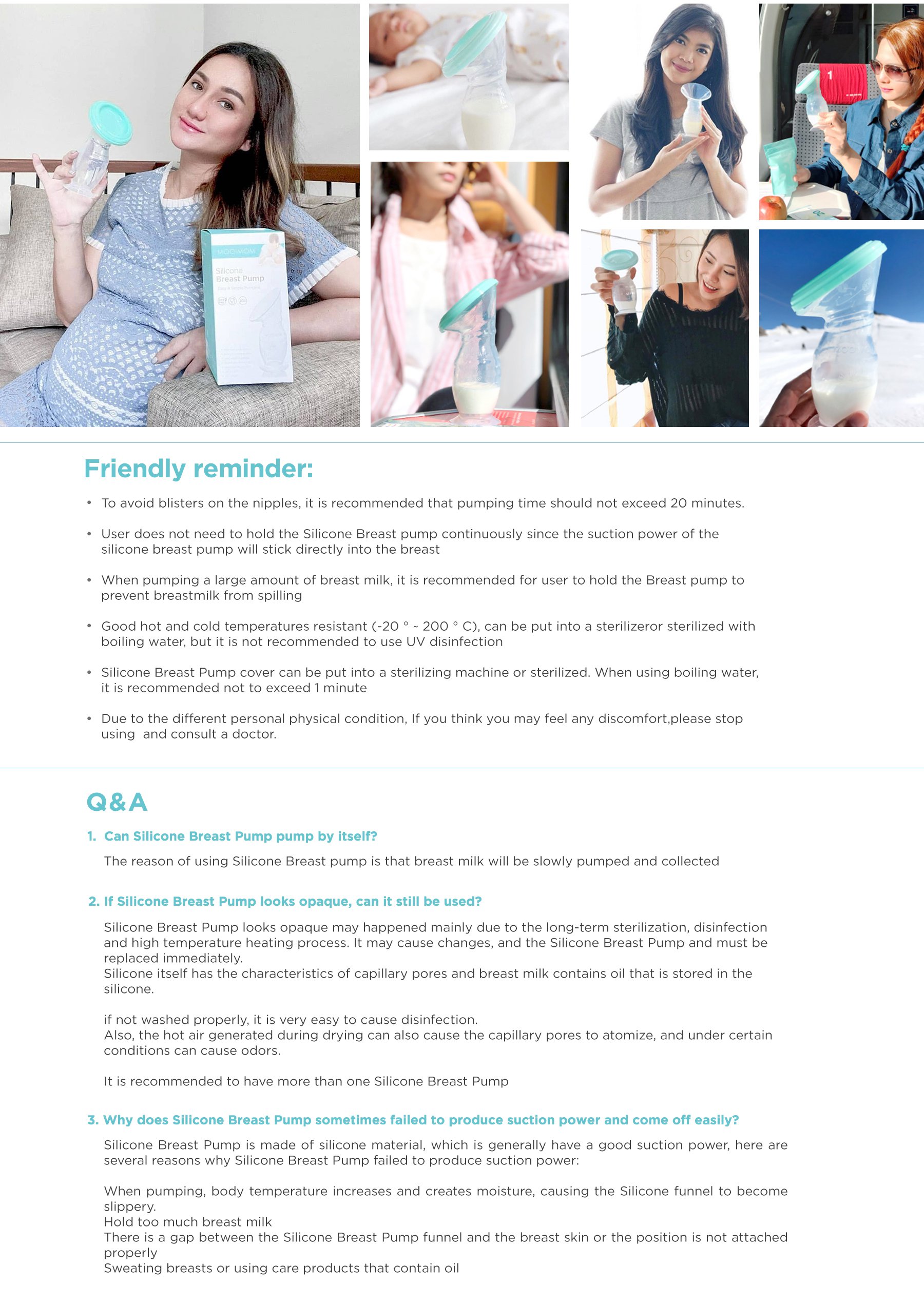 MOOIMOM Silicone Breast Pump Premium Pack description image