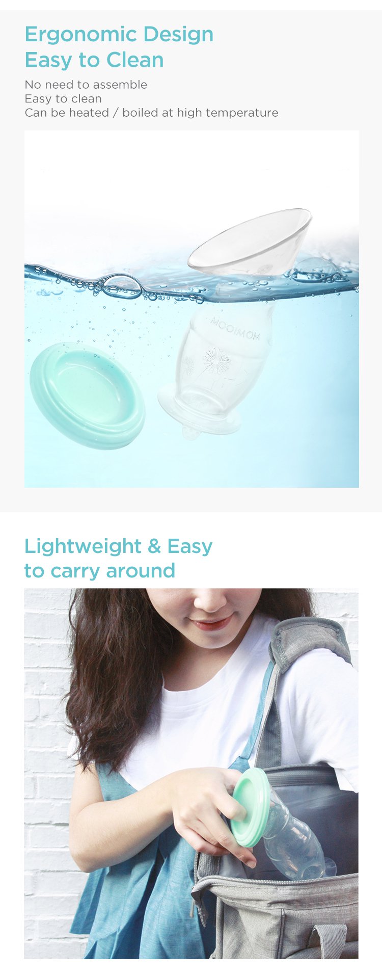 MOOIMOM Silicone Breast Pump Premium Pack description image