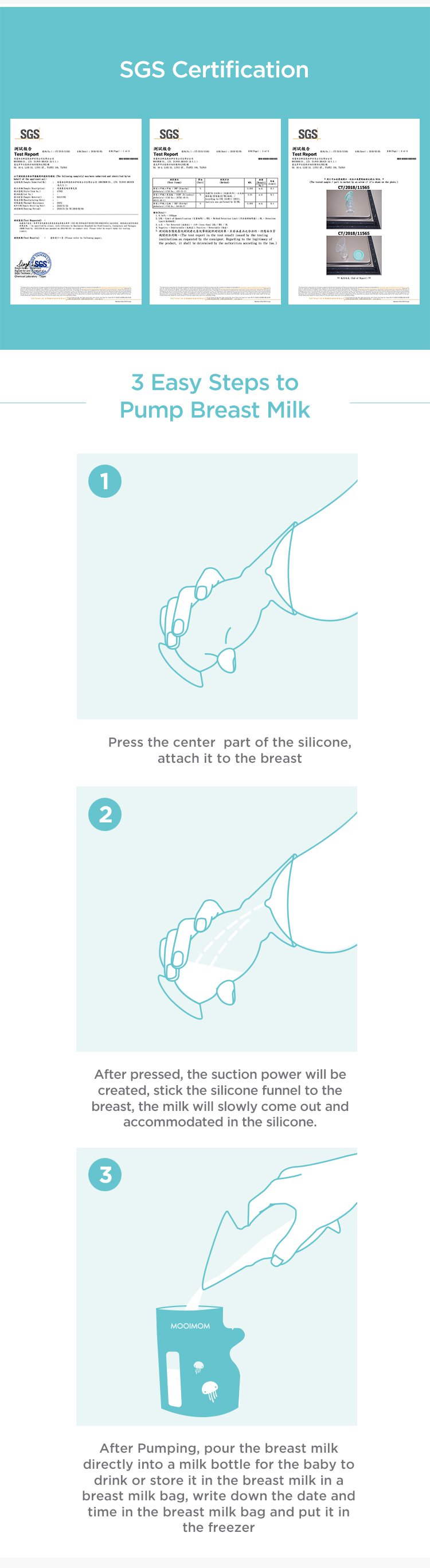 MOOIMOM Silicone Breast Pump Premium Pack description image