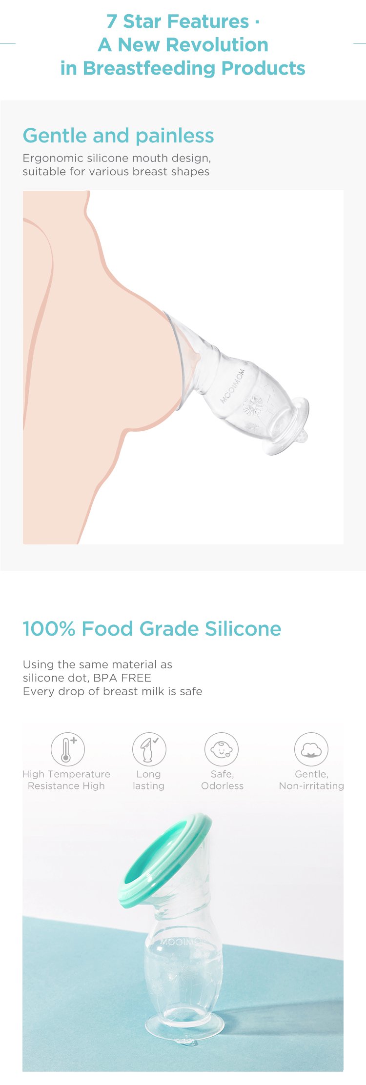 MOOIMOM Silicone Breast Pump Premium Pack description image