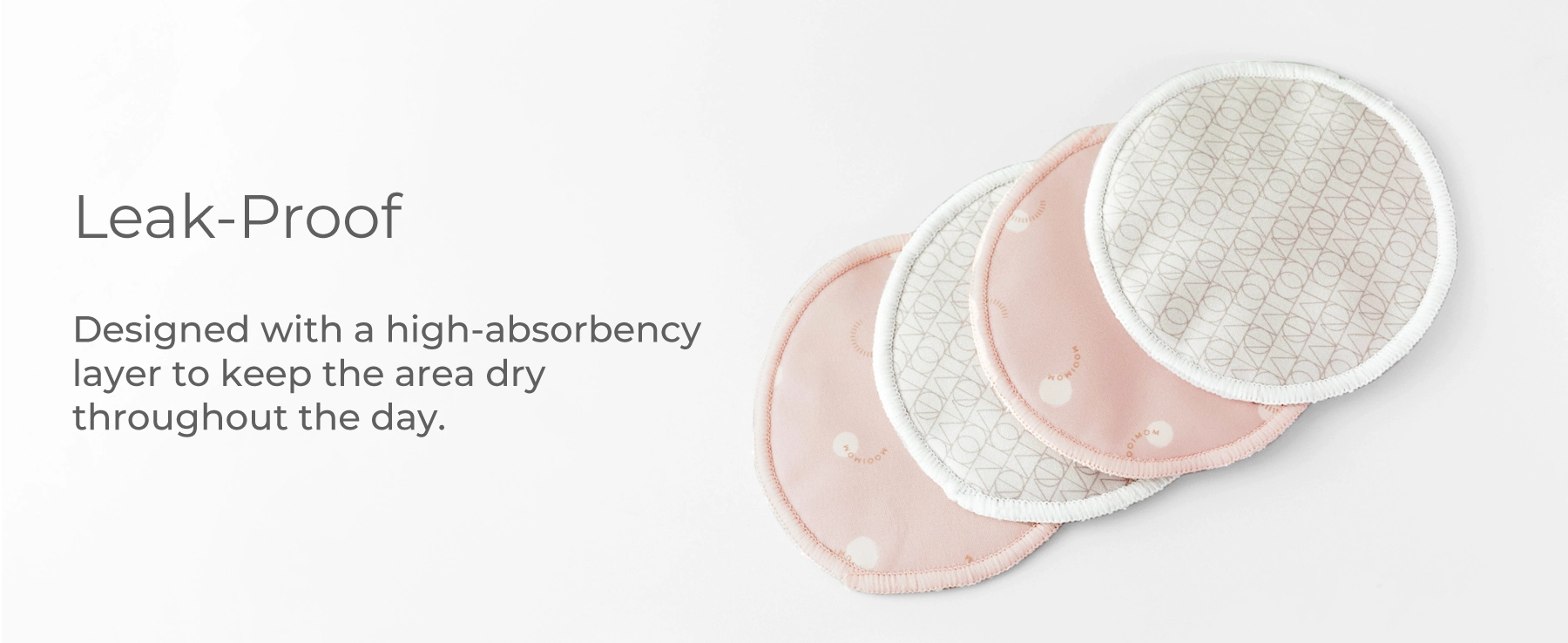 MOOIMOM Organic Bamboo Reusable Nursing Pads description image