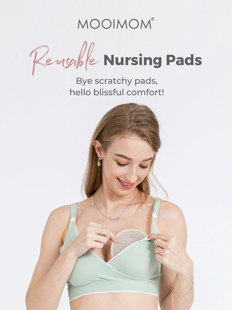 MOOIMOM Organic Bamboo Reusable Nursing Pads description image