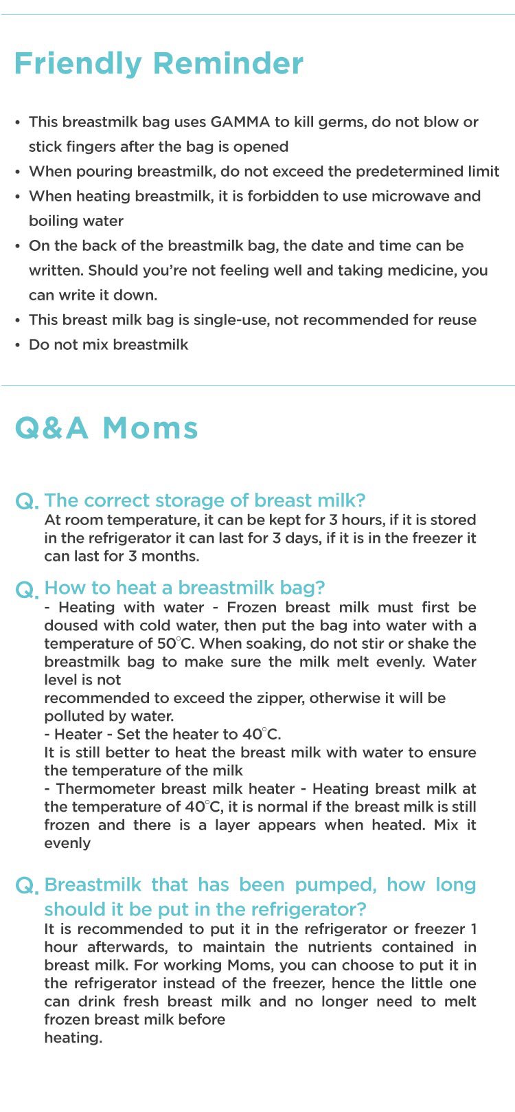 MOOIMOM Breastmilk Storage Bags 120ml (120pcs) description image