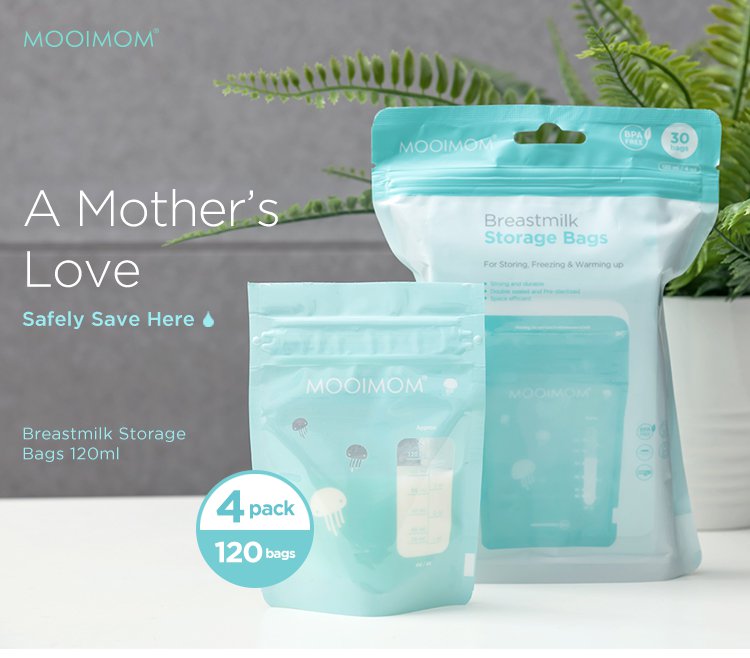 MOOIMOM Breastmilk Storage Bags 120ml (120pcs) description image