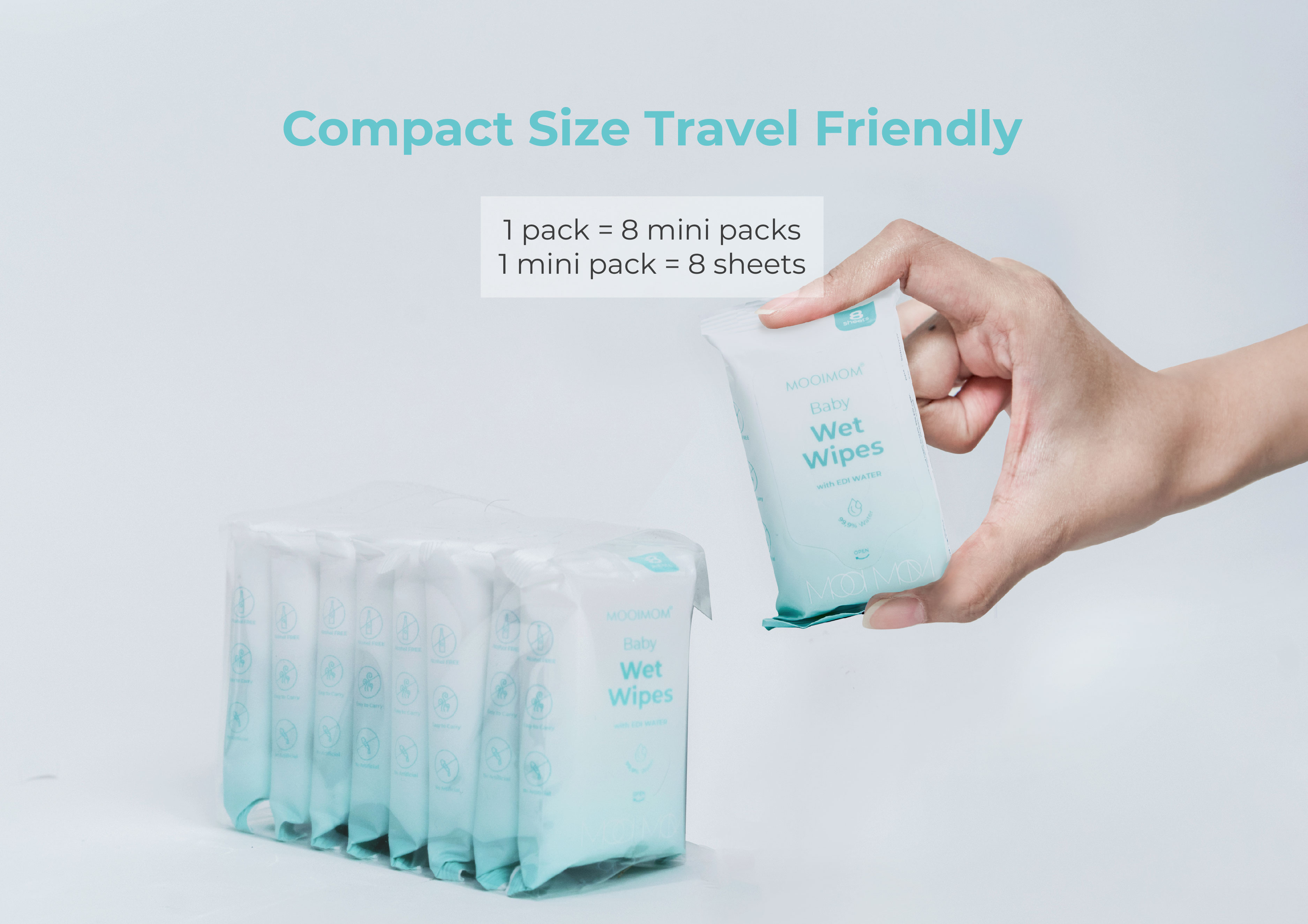MOOIMOM Baby Wet Wipes with EDI Water (8pack) description image