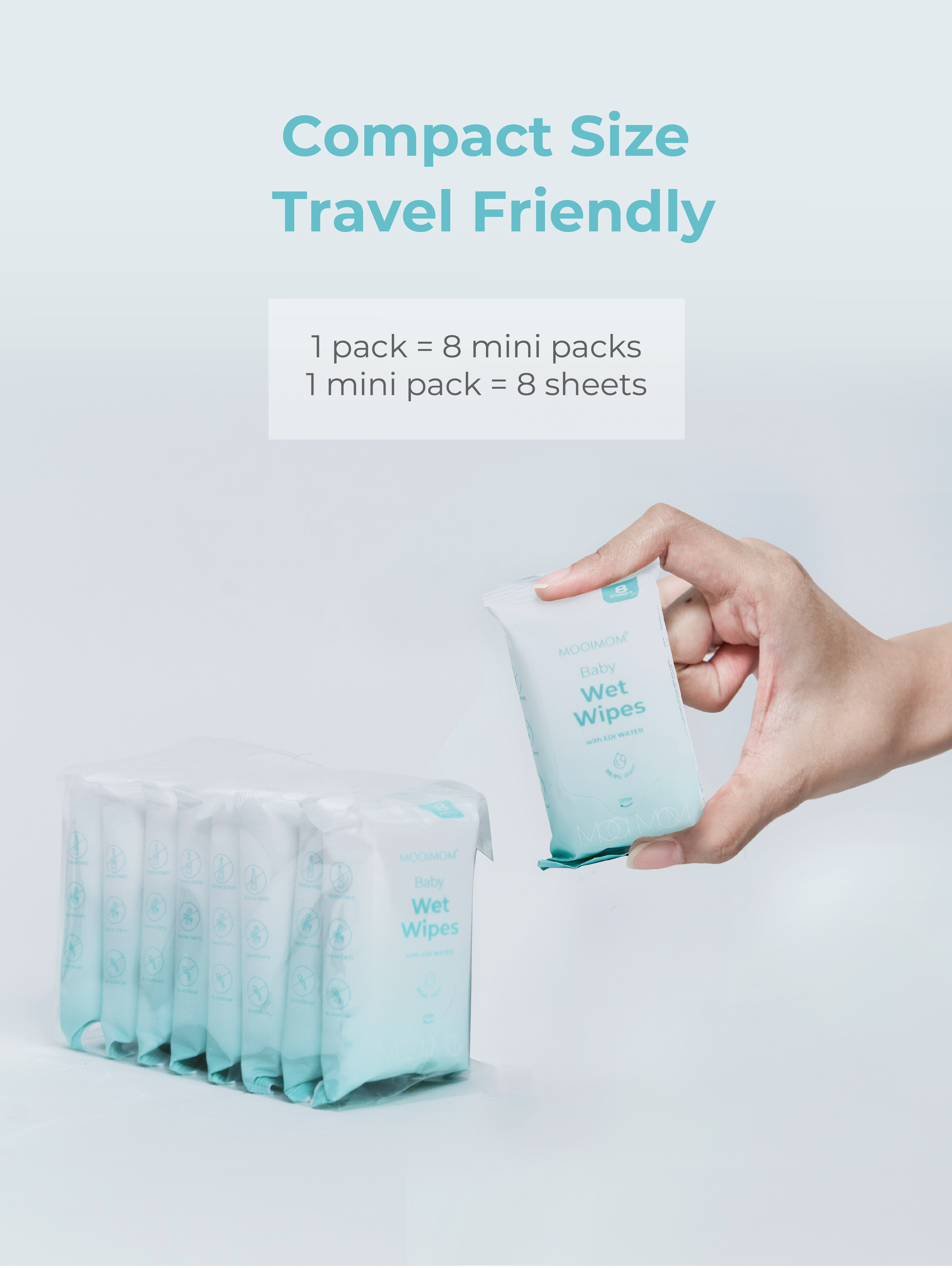 MOOIMOM Baby Wet Wipes with EDI Water (8pack) description image