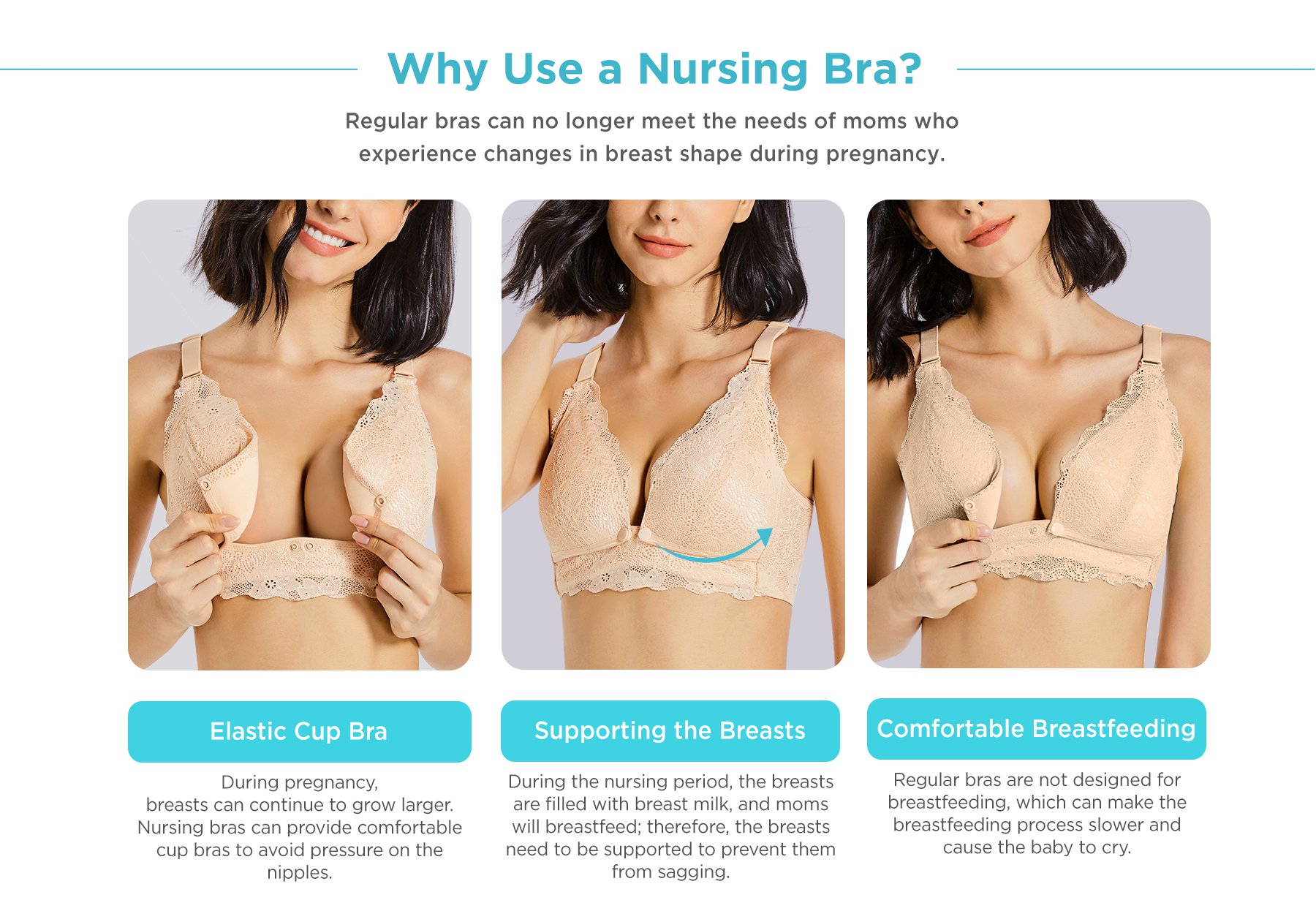 MOOIMOM Floral Lace Maternity & Nursing Bra description image