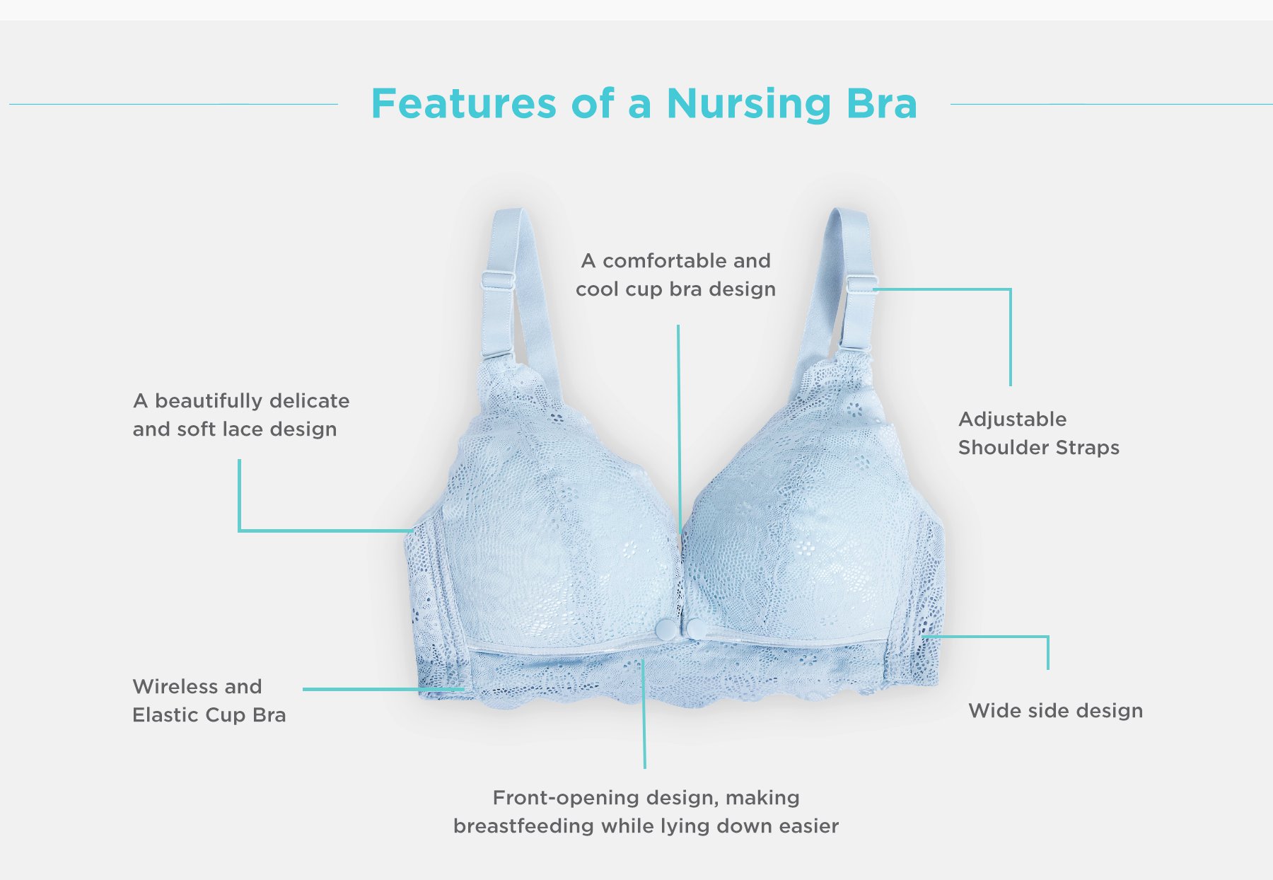 MOOIMOM Floral Lace Maternity & Nursing Bra description image