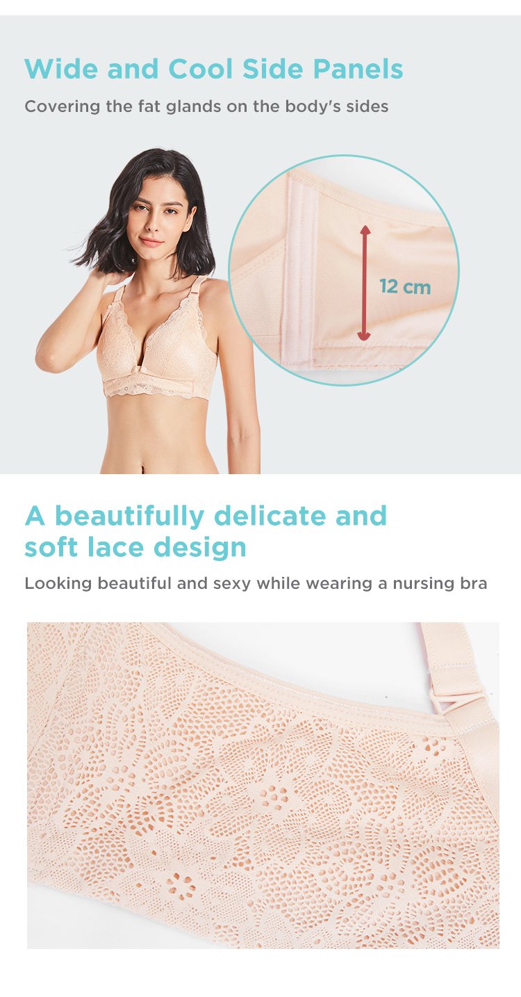 MOOIMOM Floral Lace Maternity & Nursing Bra description image