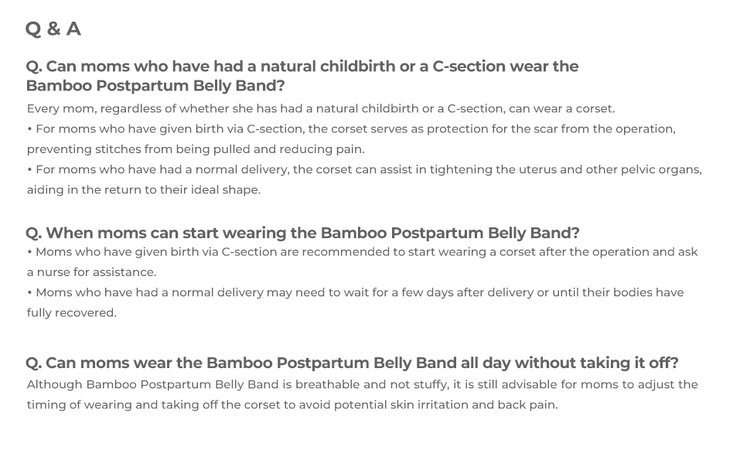 MOOIMOM Bamboo Postpartum Belly Band description image