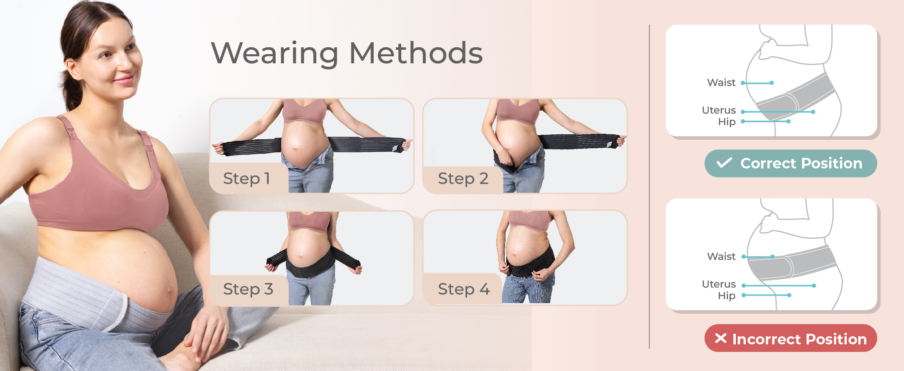 MOOIMOM Bamboo Maternity Support Belt description image