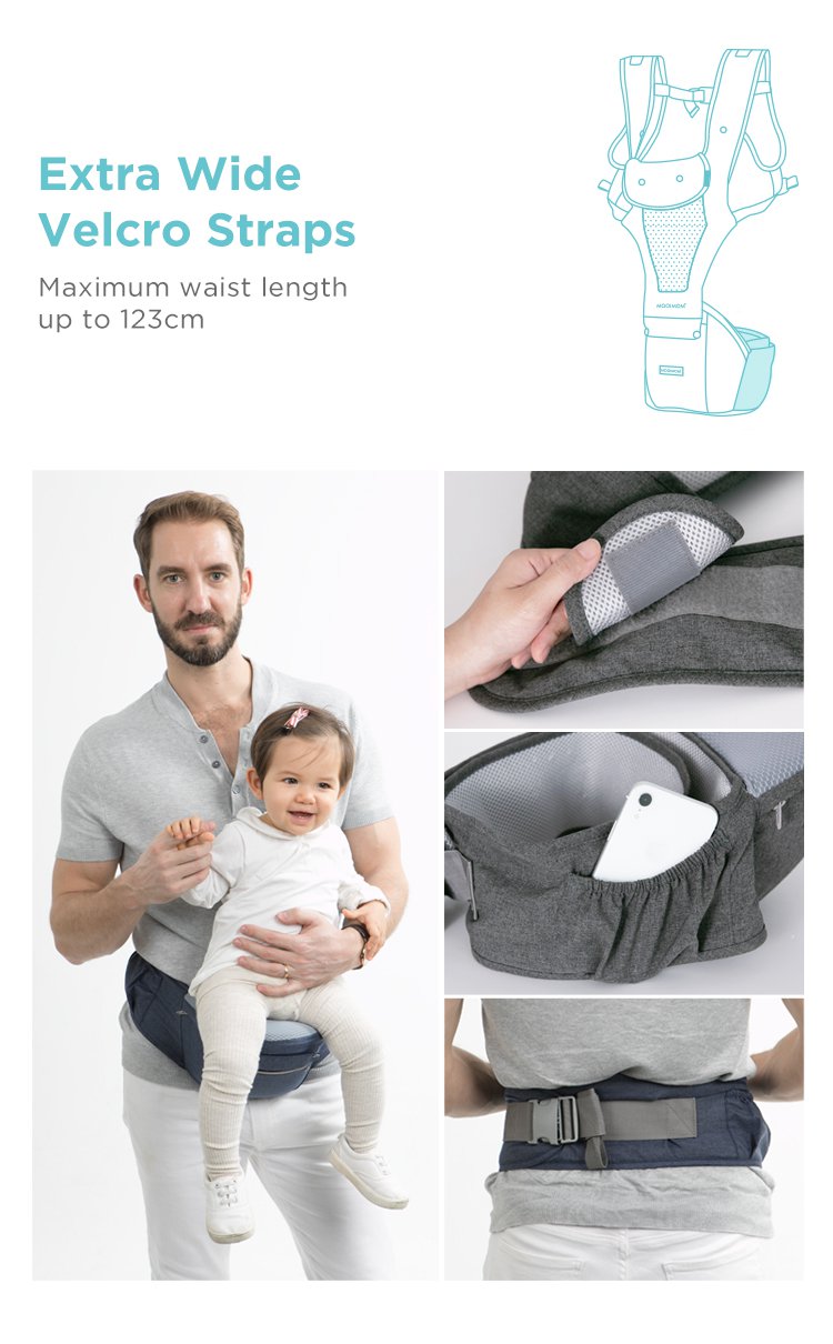 MOOIMOM Breathable Hip Seat Carrier description image