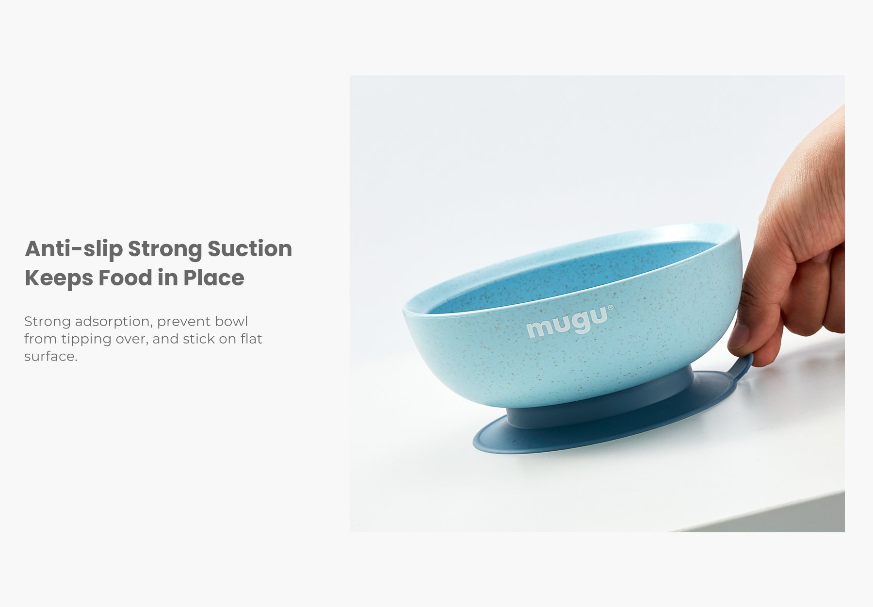 mugu wheat straw antispill suction bowl 450ml description image