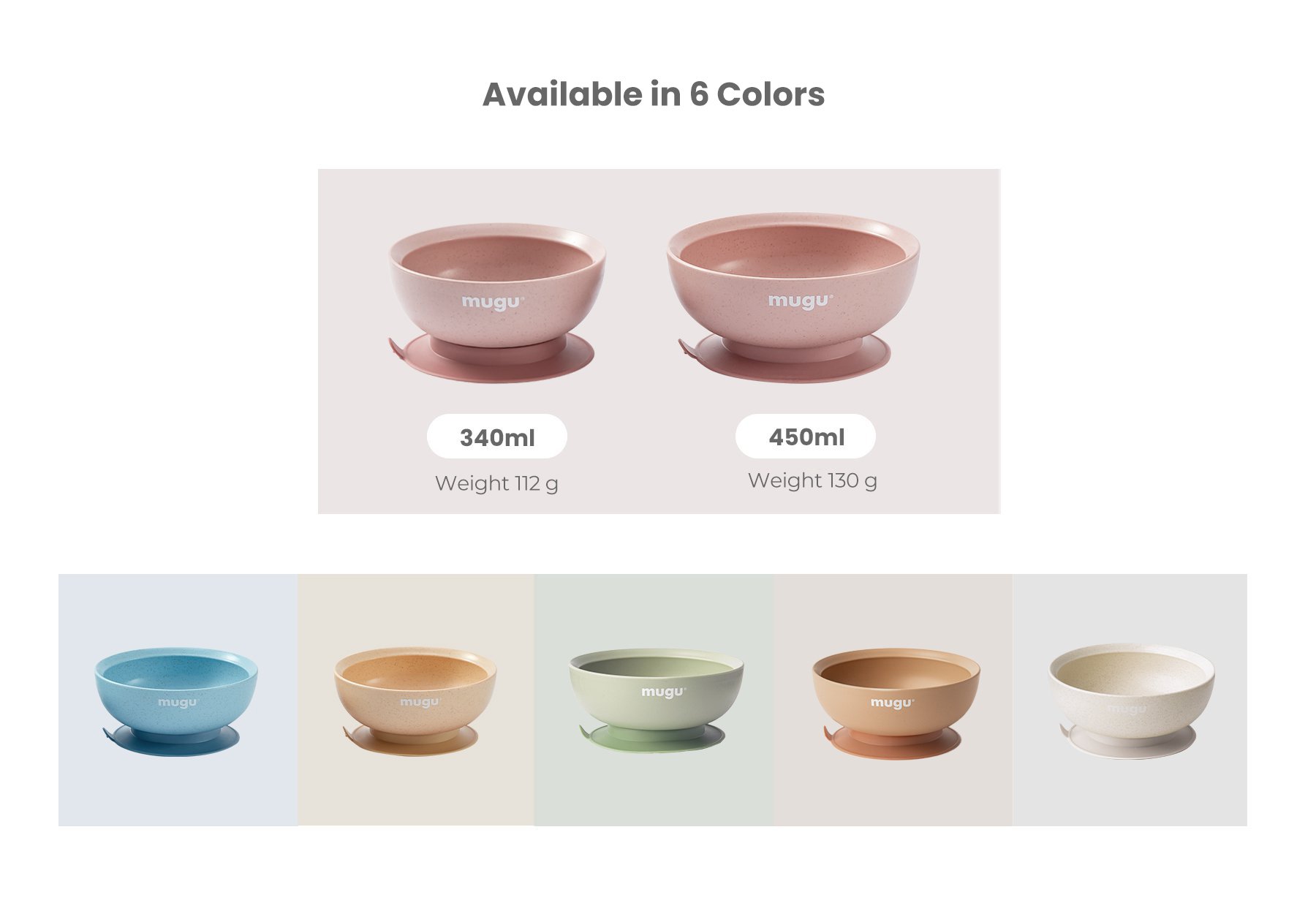 mugu wheat straw antispill suction bowl 450ml description image