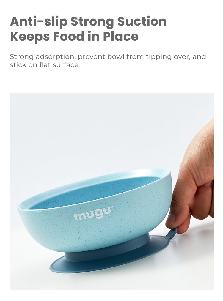 mugu wheat straw antispill suction bowl 450ml description image