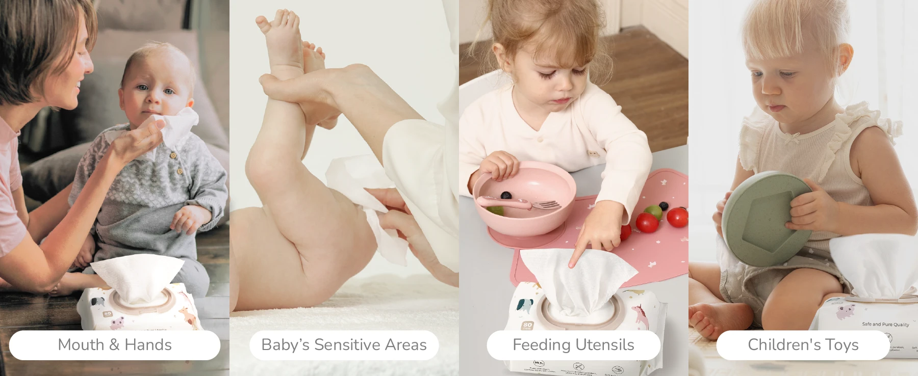 MOOIMOM x mugu Baby Wet Wipes with EDI Water - 80 Sheets description image
