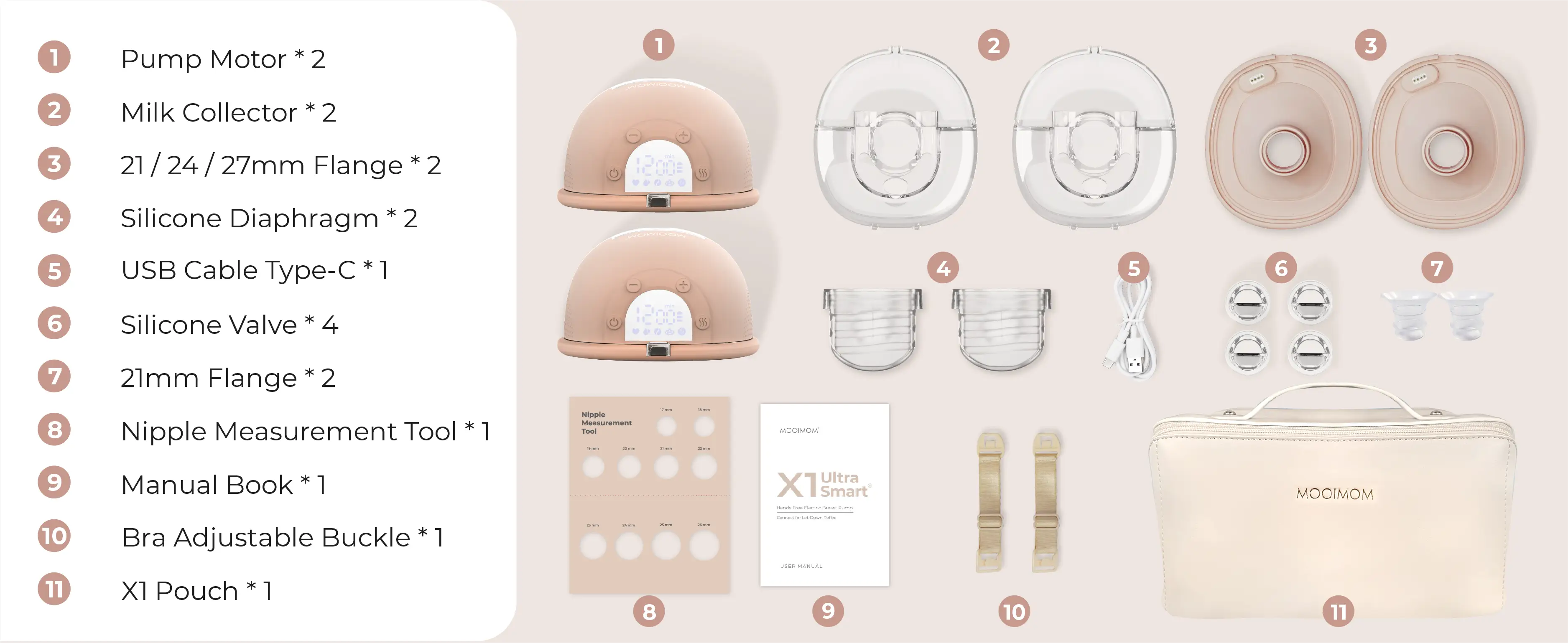 X1 Ultra Smart Hands Free Electric Breast Pump (HeatRemedy 2 pieces) description image
