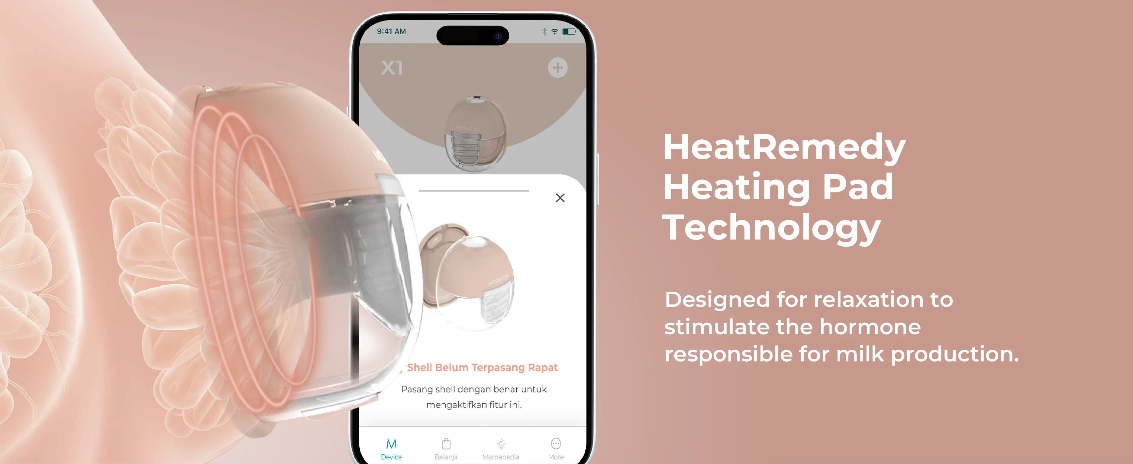 X1 Ultra Smart Hands Free Electric Breast Pump (HeatRemedy 2 pieces) description image