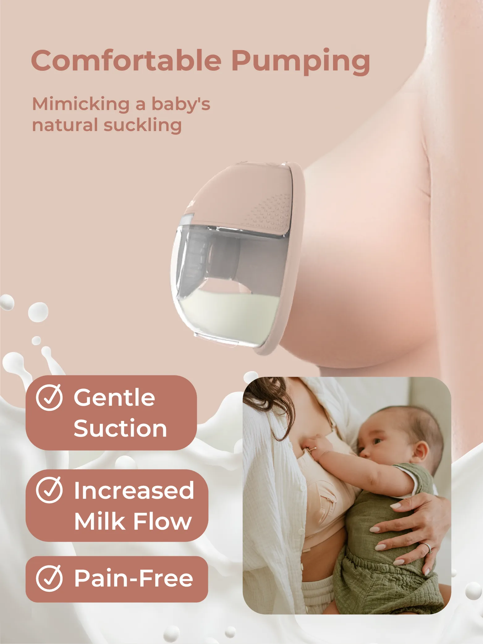 X1 Ultra Smart Hands Free Electric Breast Pump (HeatRemedy 2 pieces) description image