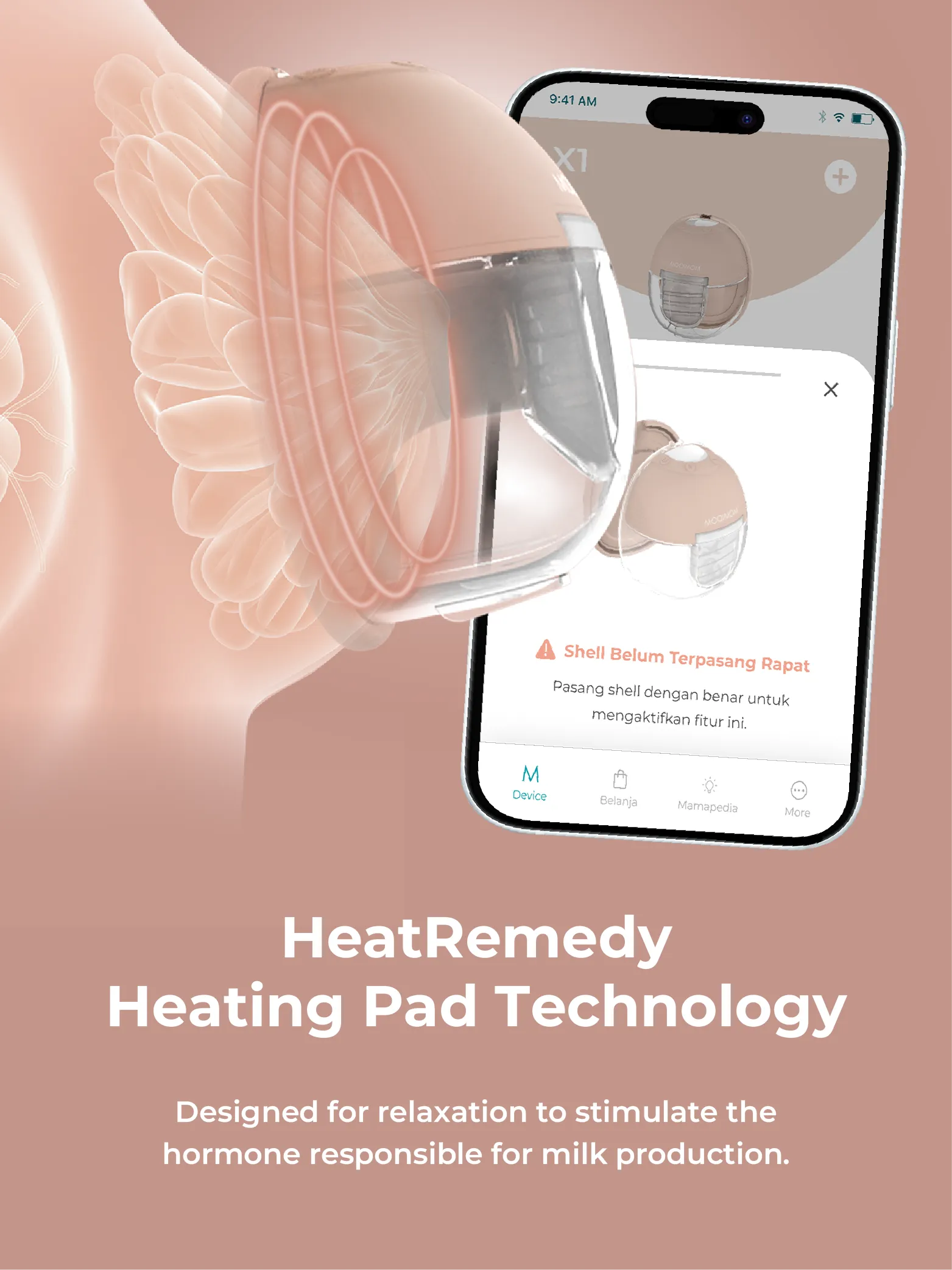 X1 Ultra Smart Hands Free Electric Breast Pump (HeatRemedy 2 pieces) description image