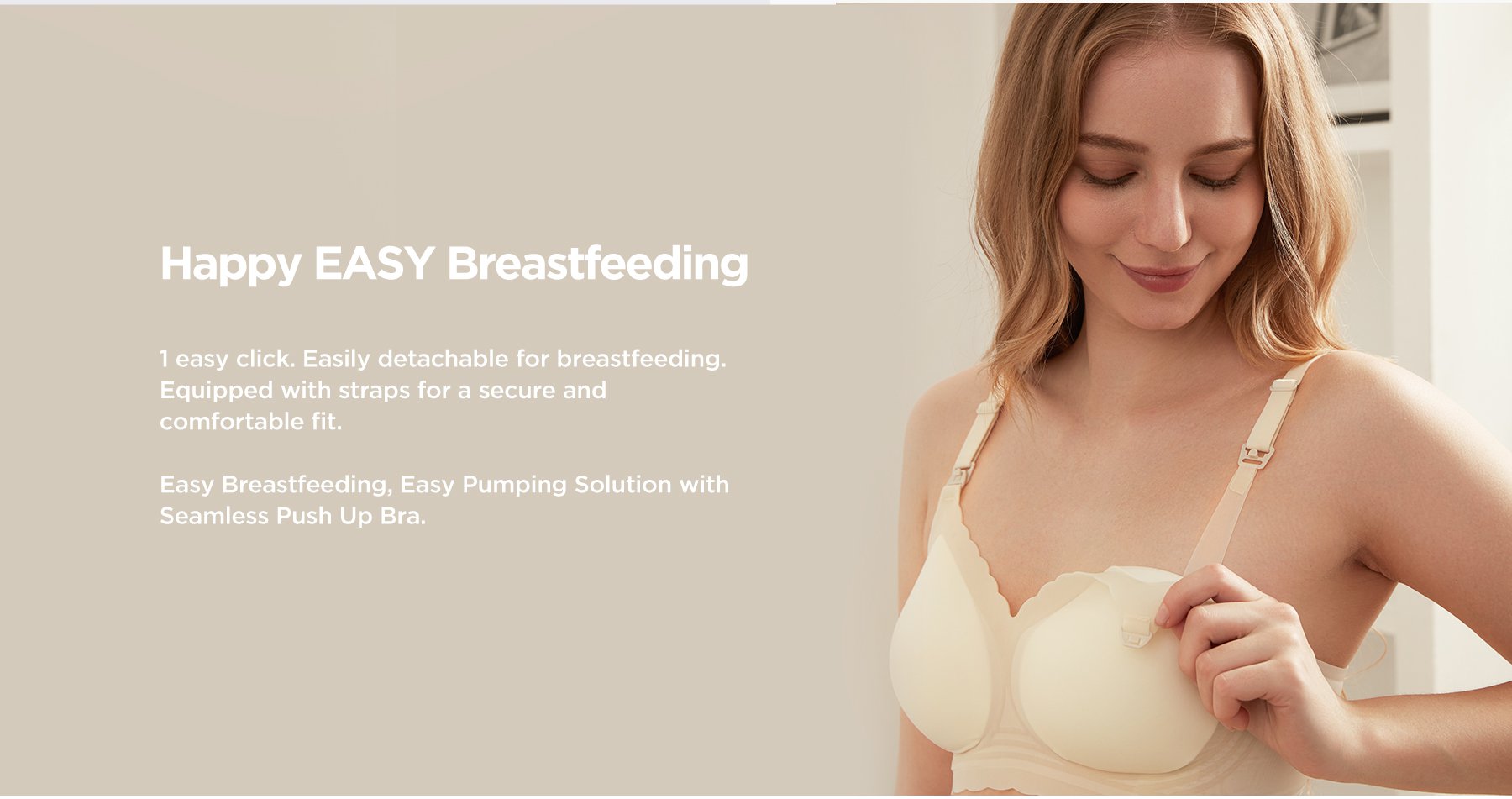 MOOIMOM Seamless Push Up Nursing Bra description image