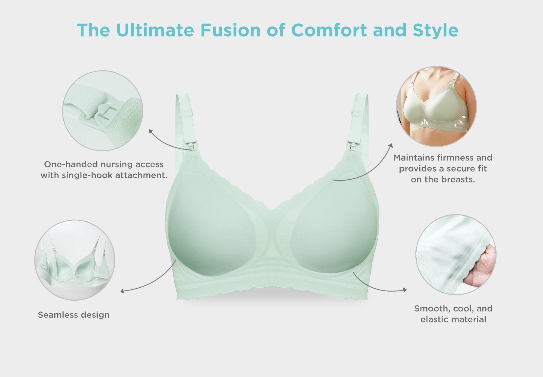 MOOIMOM Seamless Push Up Nursing Bra description image