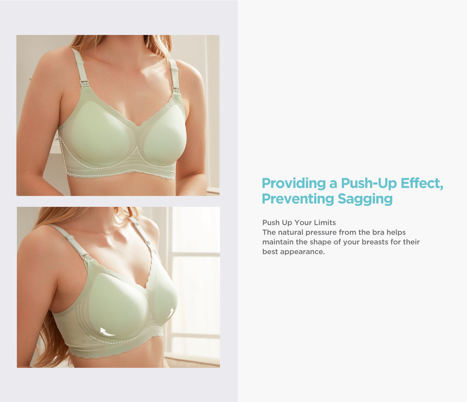 MOOIMOM Seamless Push Up Nursing Bra description image