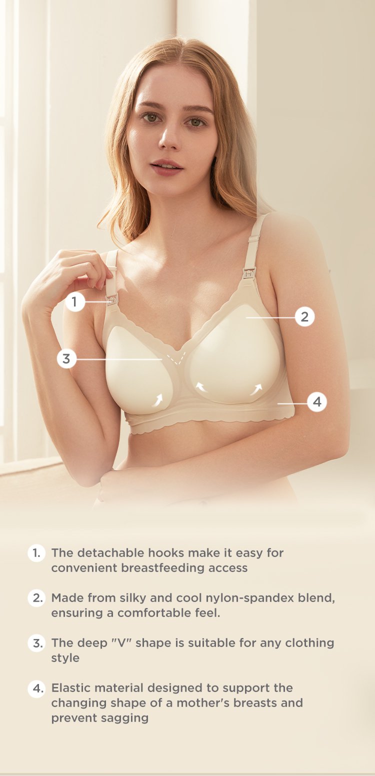 MOOIMOM Seamless Push Up Nursing Bra description image