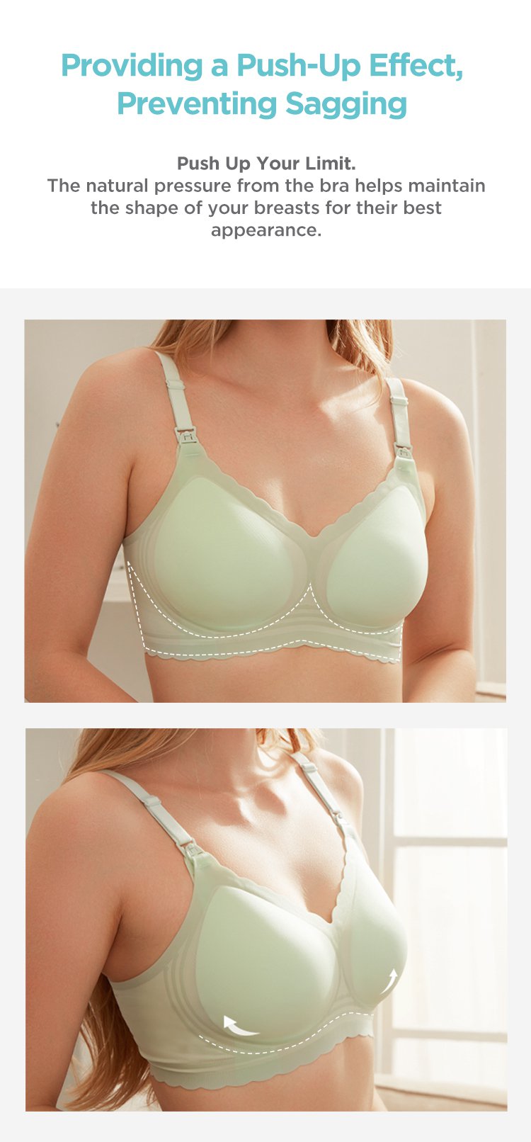 MOOIMOM Seamless Push Up Nursing Bra description image