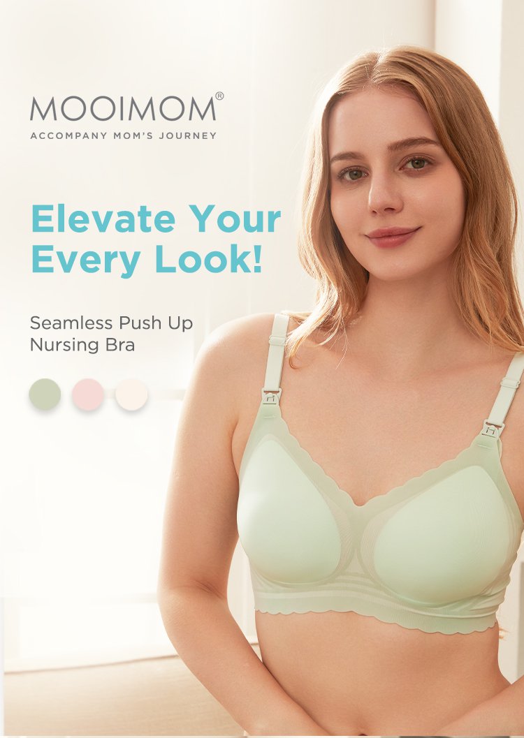 MOOIMOM Seamless Push Up Nursing Bra description image