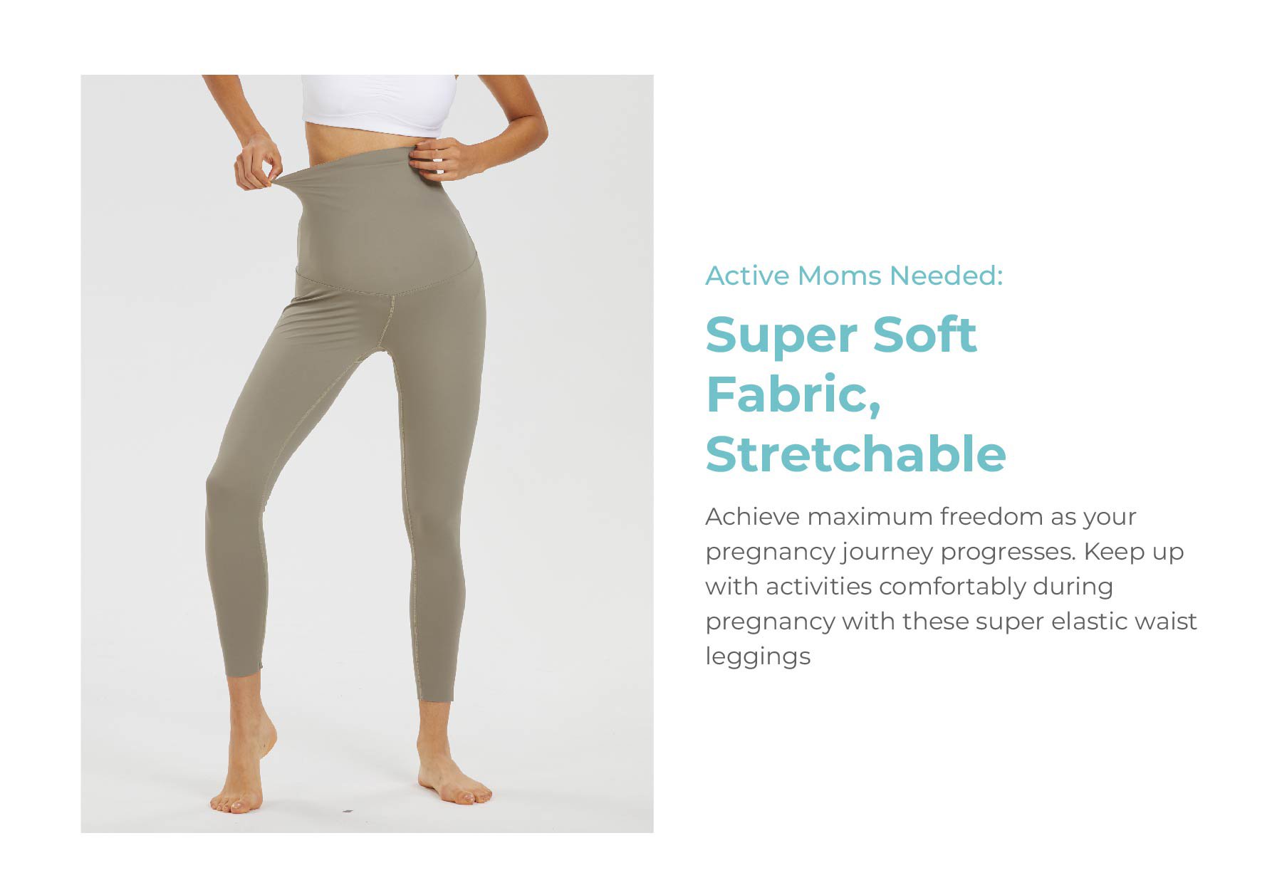 MOOIMOM Active Belly Cover Maternity Leggings (Long) description image