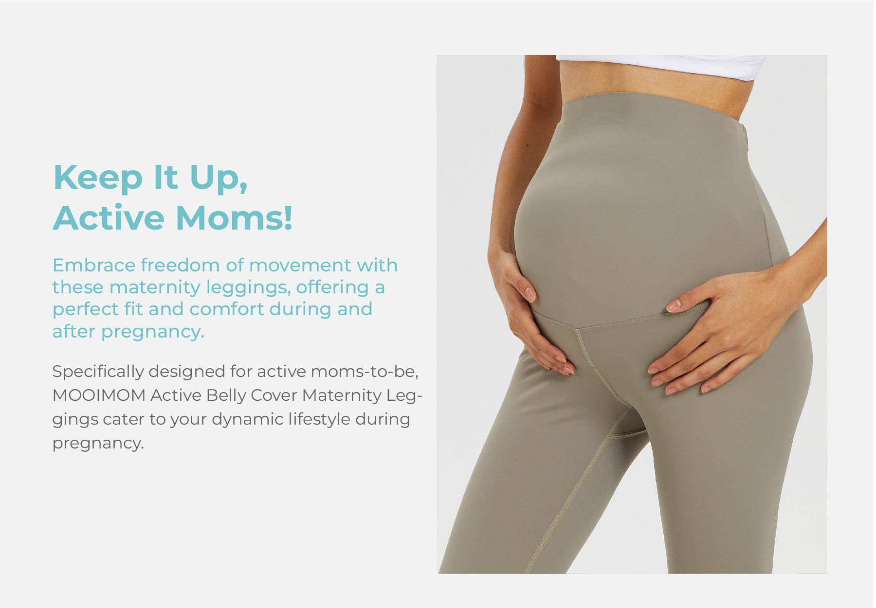 MOOIMOM Active Belly Cover Maternity Leggings (Long) description image