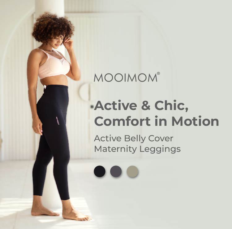 MOOIMOM Active Belly Cover Maternity Leggings (Long) description image