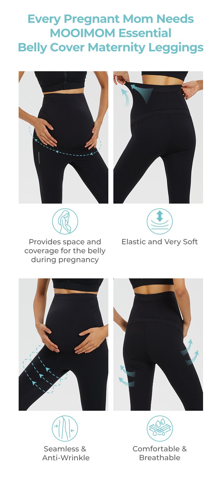 MOOIMOM Essential Belly Cover Maternity Legging (Long) description image