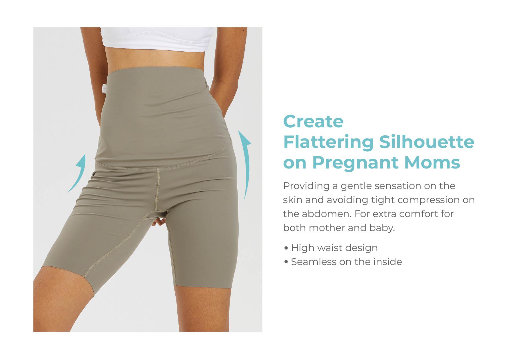 MOOIMOM Active Belly Cover Maternity Leggings (Short) description image