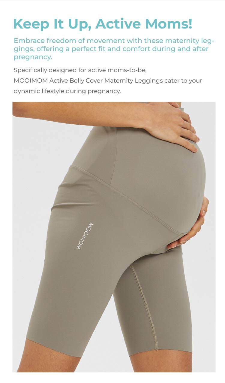 MOOIMOM Active Belly Cover Maternity Leggings (Short) description image