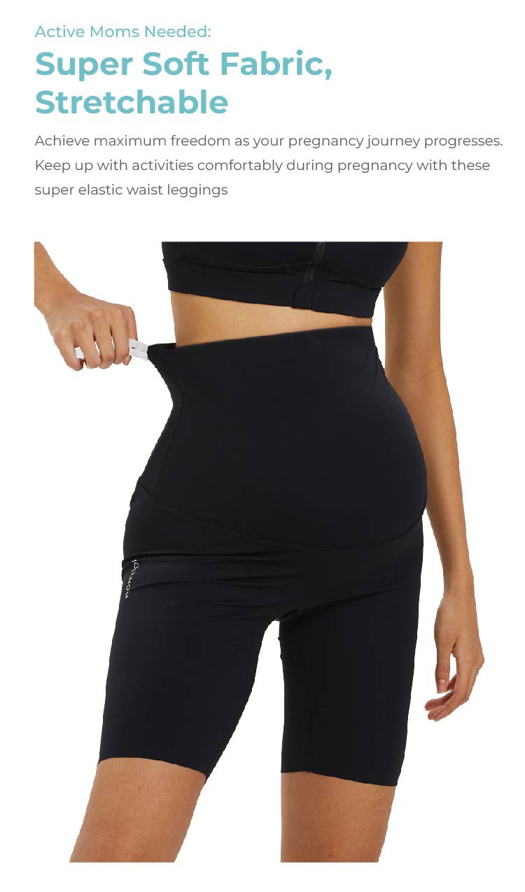 MOOIMOM Active Belly Cover Maternity Leggings (Short) description image