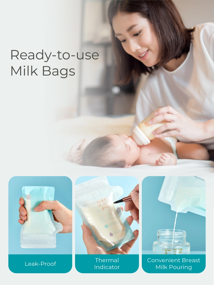 MOOIMOM Breastmilk Storage Bags 100ml (30 pcs) description image