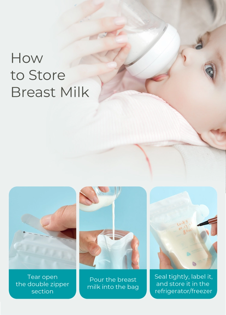 MOOIMOM Breastmilk Storage Bags 100ml (30 pcs) description image